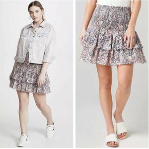 Rebecca Minkoff Amari Floral Smocked Mini Skirt 100% Cotton LARGE